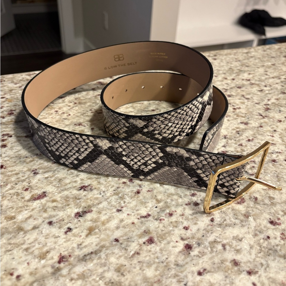 B-LOW the belt “MILLA PYTHON LEATHER BELT” size small.